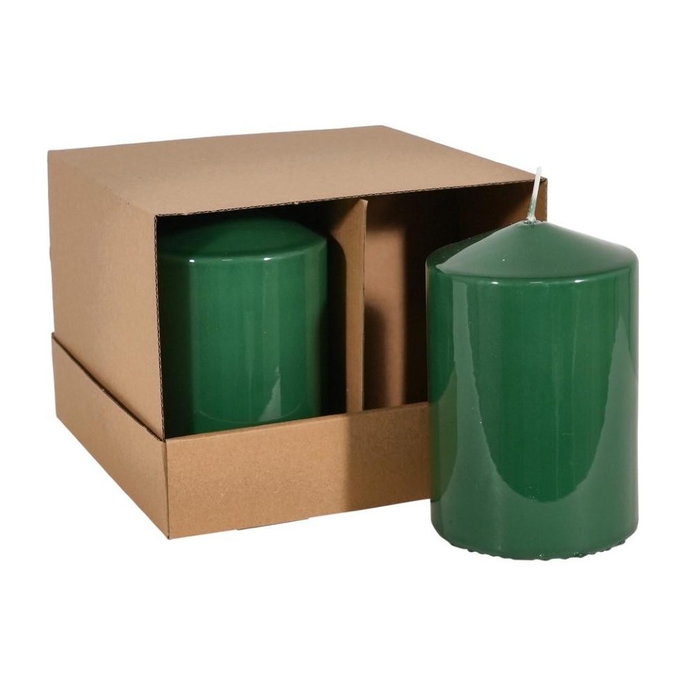 CANDELA MOCCOLO SMALTATA H.150XD.100 MM. VERDE